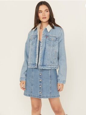 Levi's Light Blue Denim Sherpa-Lined Trucker Jacket